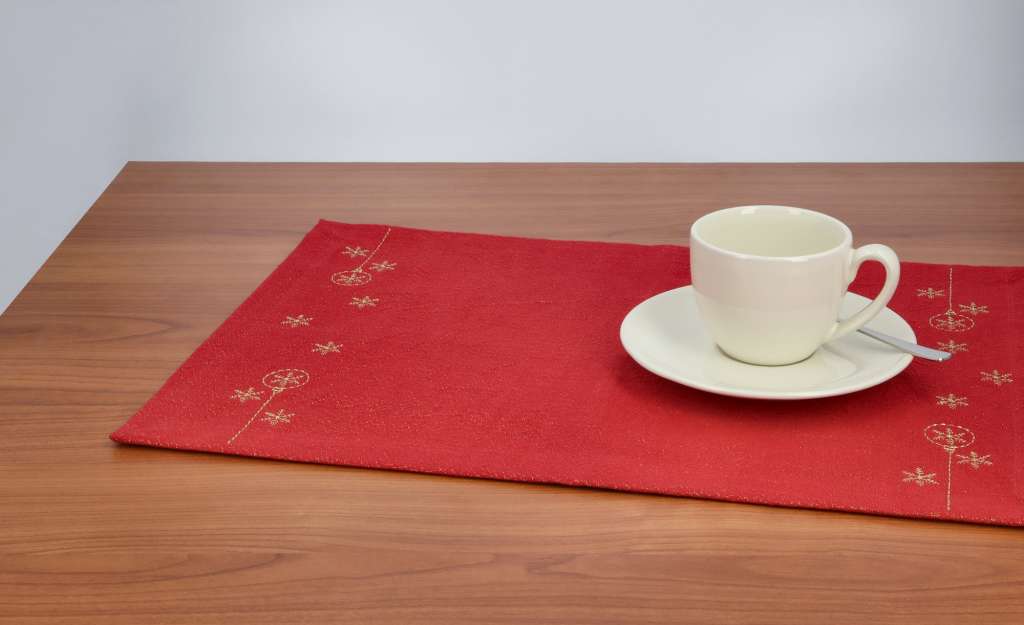 como Platzset  Schnee ¦ rot ¦ 85% Baumwolle, 15% Lurex Heimtextilien > Tischwäsche > Platzsets - Höffner