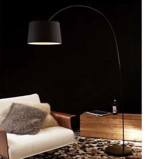 Bogenlampe in Schwarz Metall und Marmor