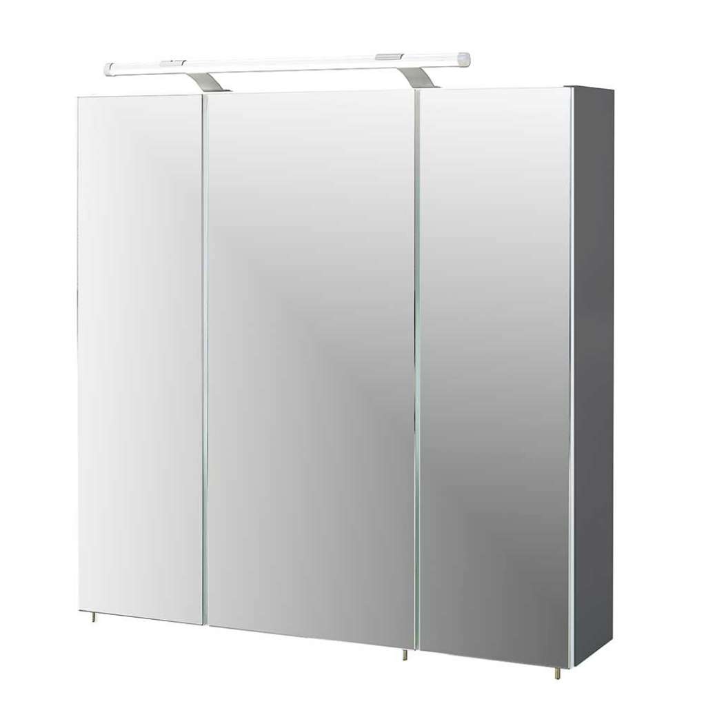Badezimmer Spiegelschrank in Anthrazit LED Beleuchtung