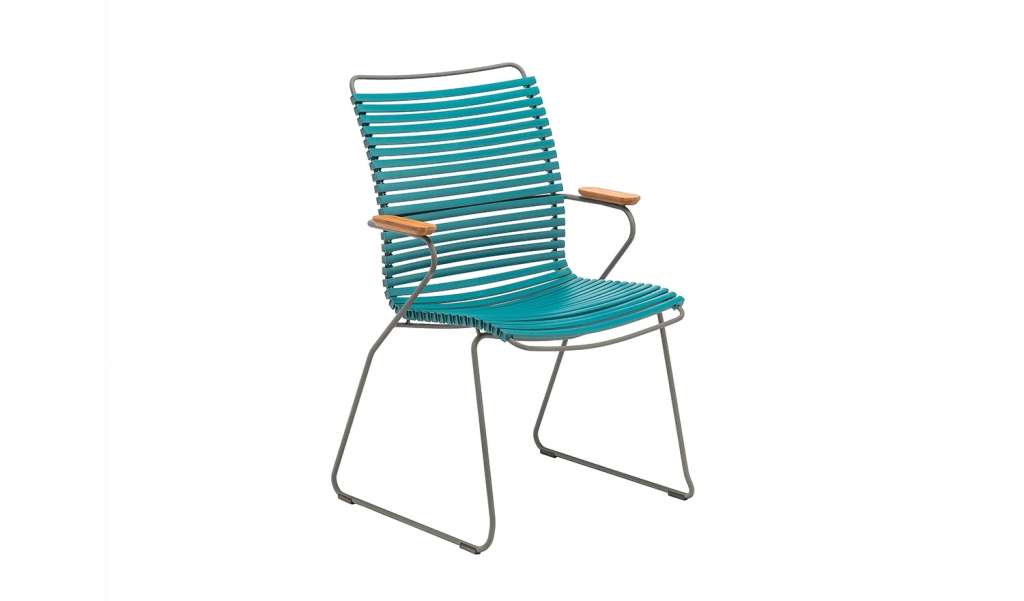 Houe - Click Dining Armlehnstuhl mit hoher Lehne - petrol - outdoor