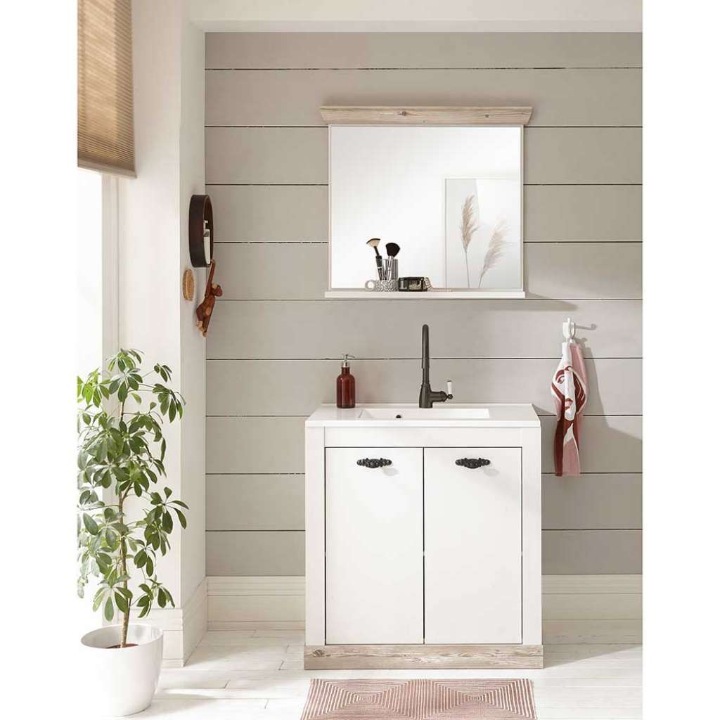 Gäste WC Möbel Set im Landhausstil Waschbecken (zweiteilig)
