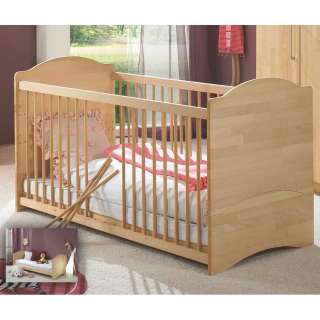 Baby Bett aus Buche Massivholz Umbauseiten