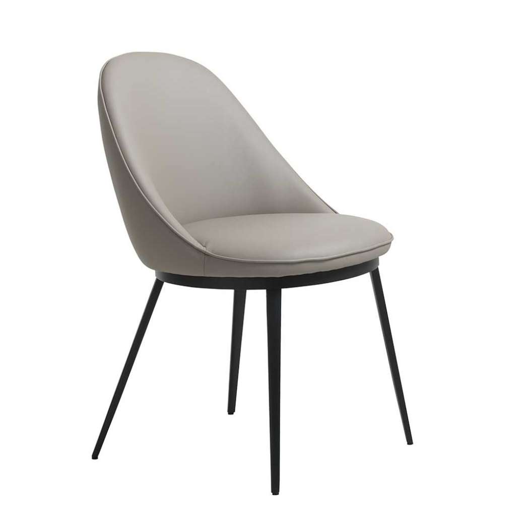 Grauer Polsterstuhl aus Kunstleder und Metall Skandi Design