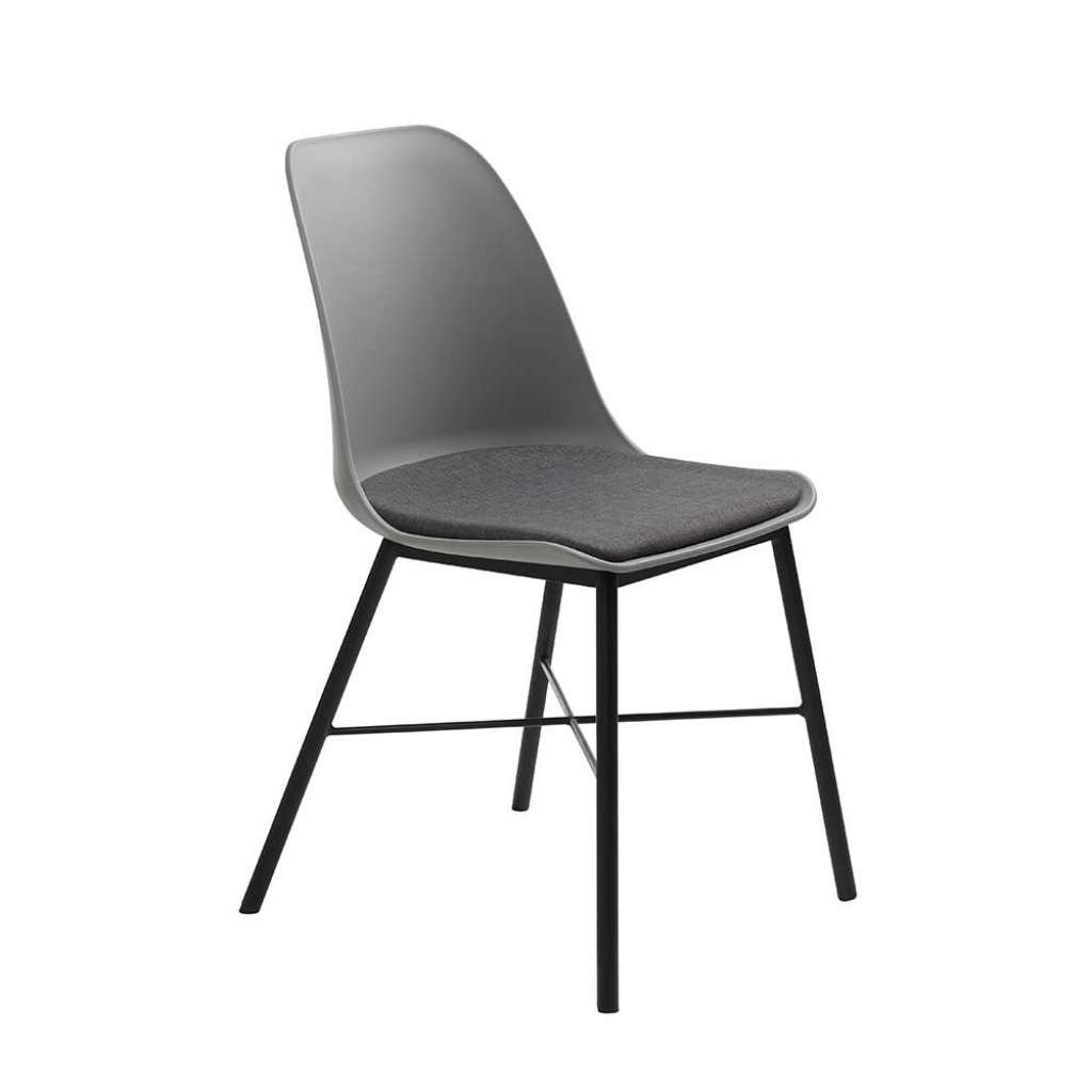 Schalenstuhl Set in Grau und Schwarz 47 cm Sitzhöhe (2er Set)
