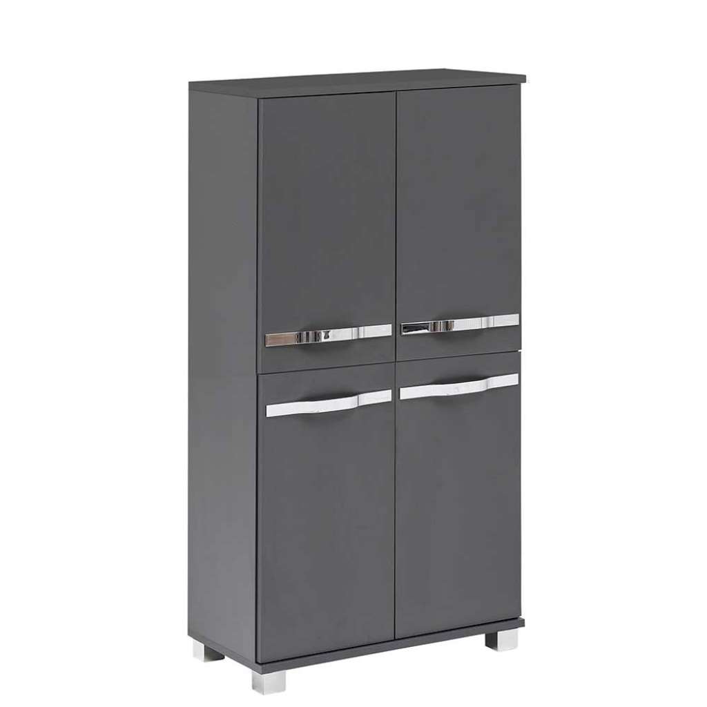 Badmidischrank in Anthrazit Metallgriffen
