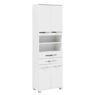 Badezimmer Schrank in Weiß melaminbeschichtet 4 Drehtüren