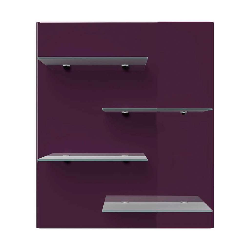 Wandpaneel mit Glasablagen Rückwand Violett Hochglanz