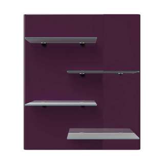 Wandpaneel mit Glasablagen Rückwand Violett Hochglanz