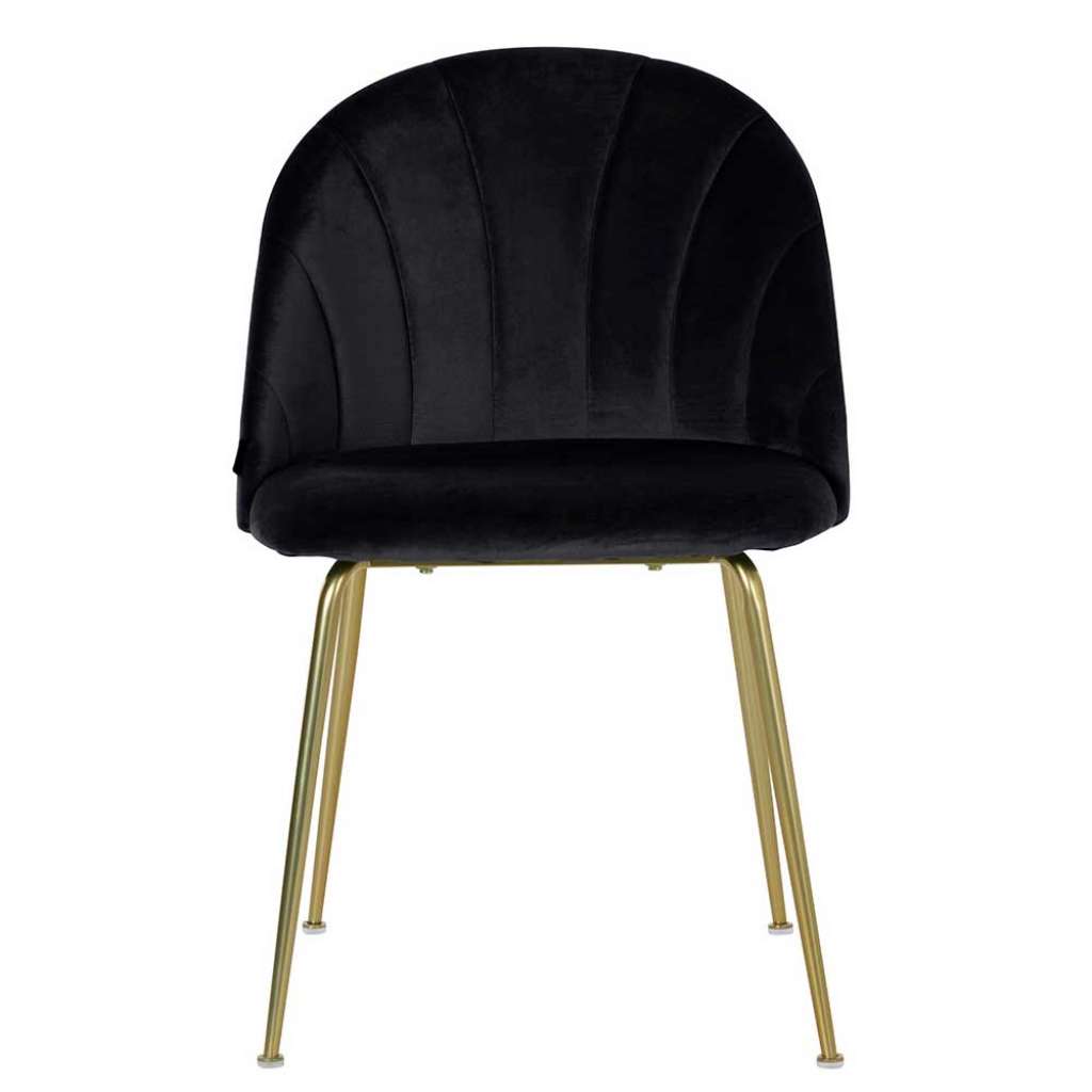 Samt Stühle in Schwarz und Goldfarben Retrostil (2er Set)