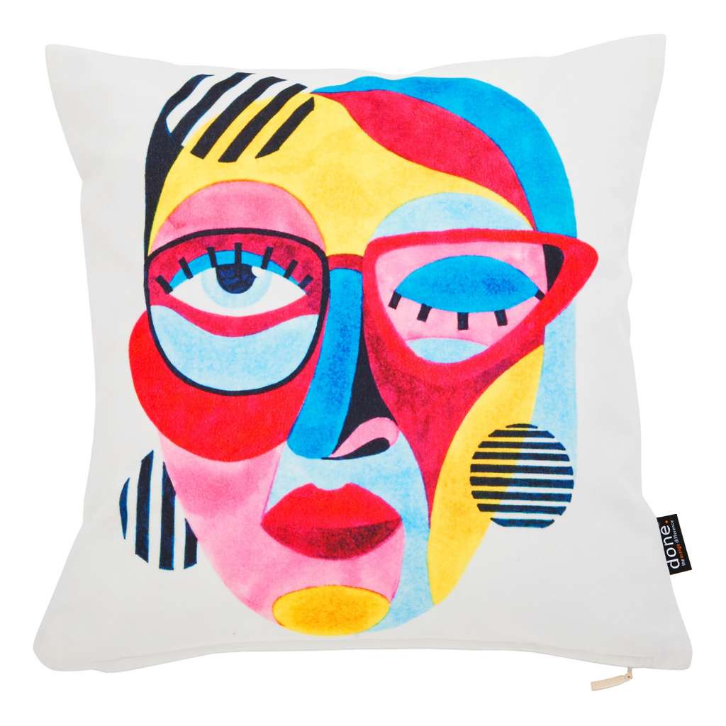 home24 Kissenhülle Colourful Face