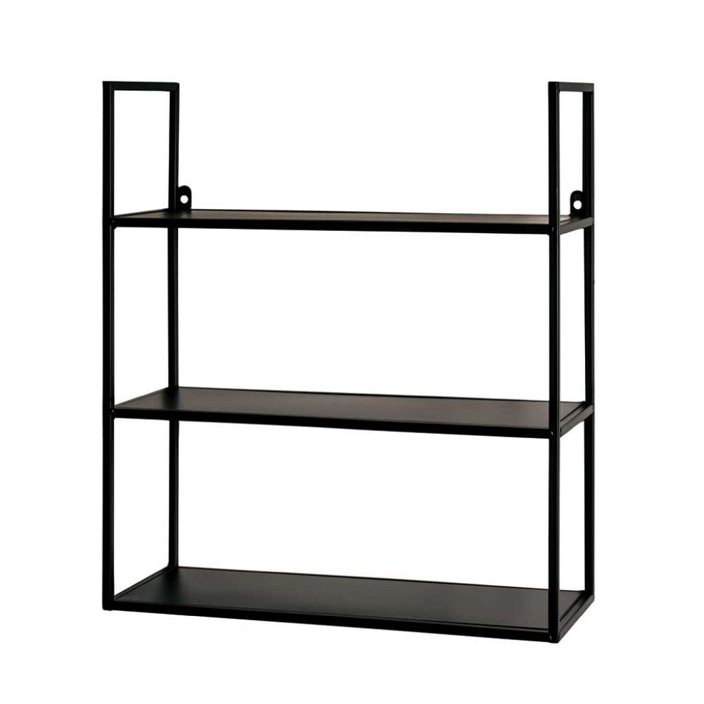 Metallregal in Schwarz Wandmontage