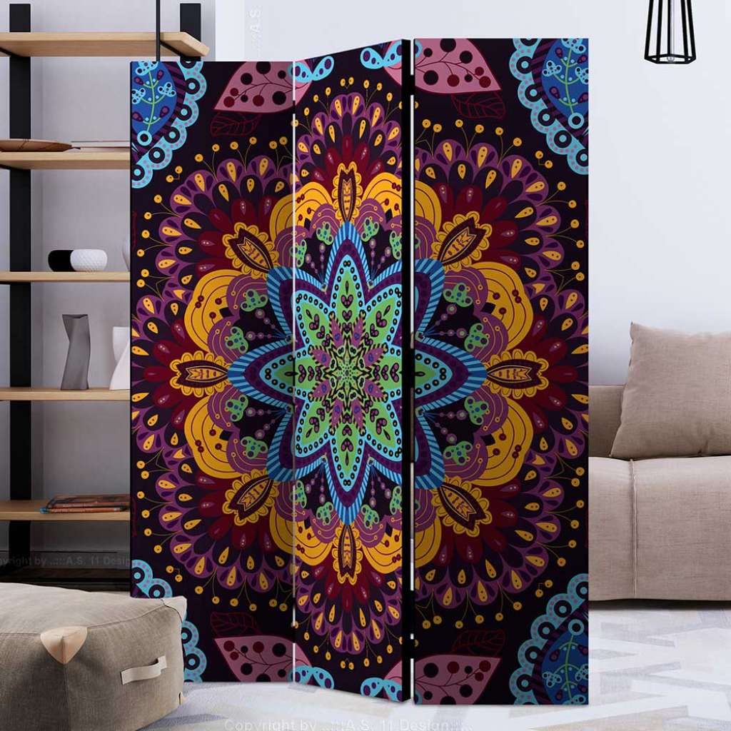 Paravent mit Mandala Motiv orientalischen Stil