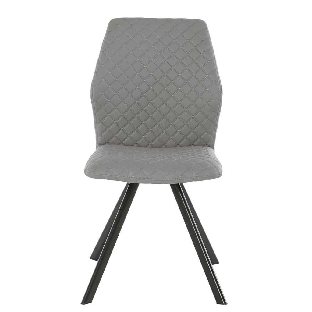 Kunstlederstühle in Grau und Schwarz 47 cm Sitzhöhe (2er Set)