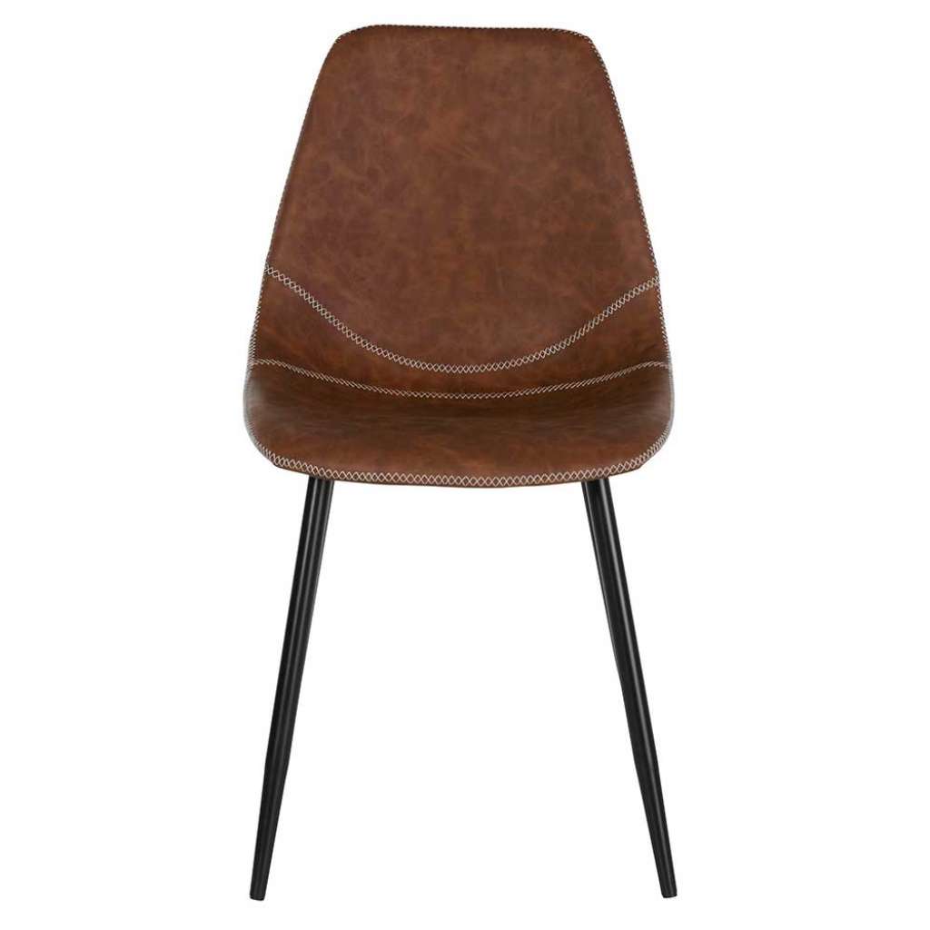 Polsterstuehle in Cognac Braun Vintage Schwarz (2er Set)