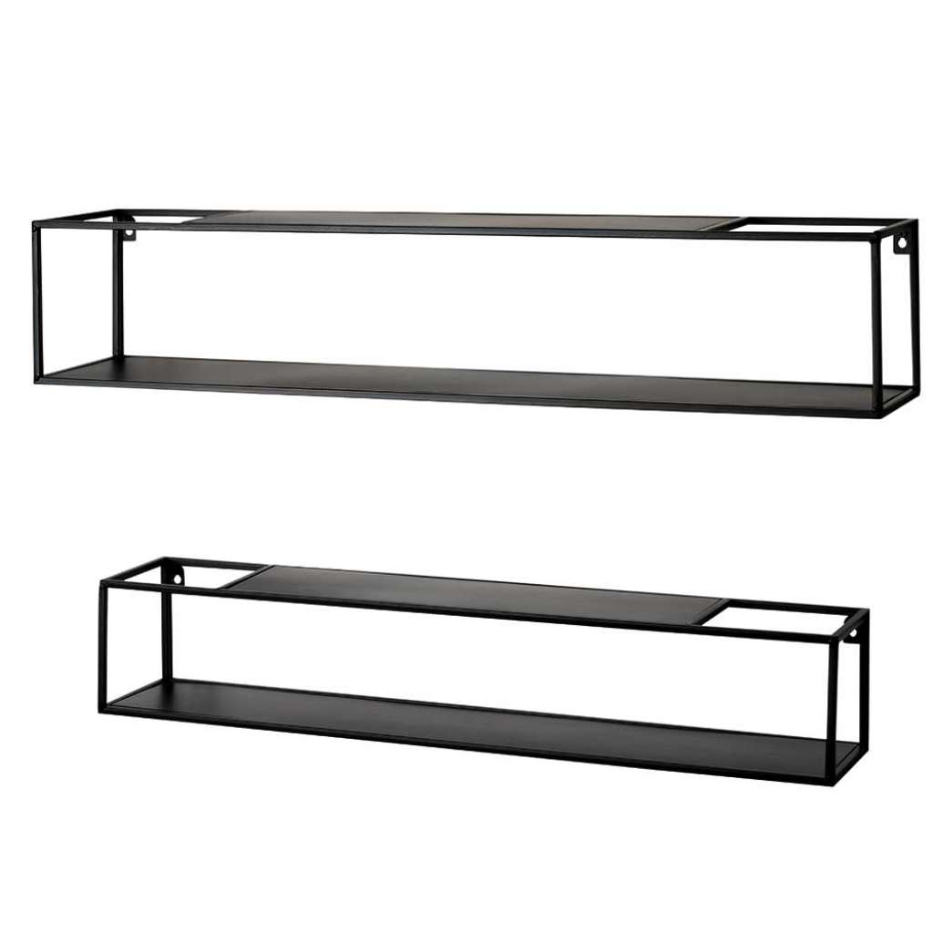 Metall Wandregale in Schwarz Industry und Loft Stil (zweiteilig)