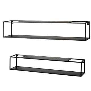 Metall Wandregale in Schwarz Industry und Loft Stil (zweiteilig)