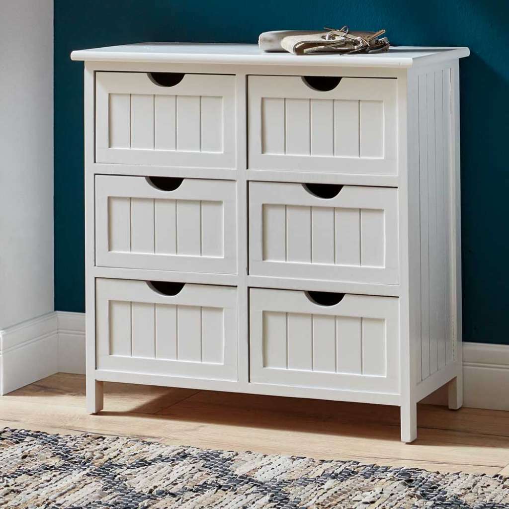 Schubkastenkommode aus Massivholz und MDF Landhausstil