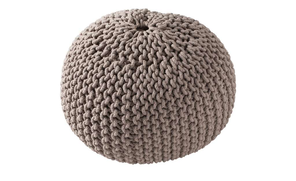 HOME STORY Strickpouf ¦ beige Ø: 50 Heimtextilien > Kissen > Bodenkissen - Höffner