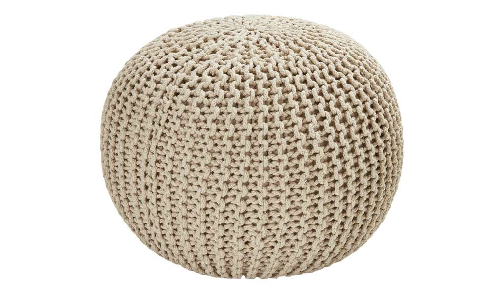 HOME STORY Strickpouf ¦ creme Ø: 65 Heimtextilien > Kissen > Bodenkissen - Höffner