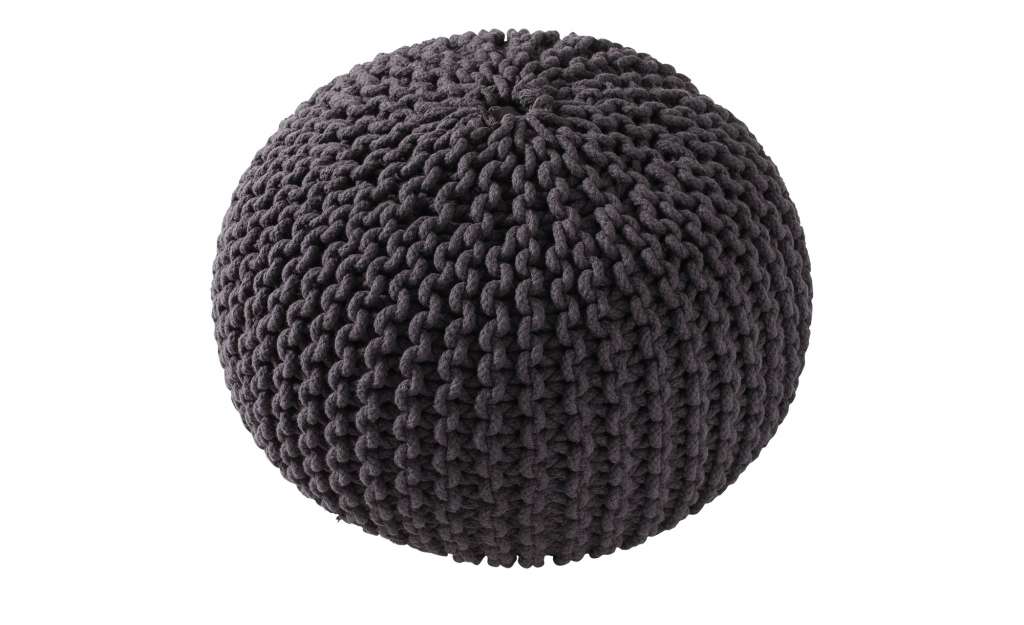 HOME STORY Strickpouf ¦ grau Ø: 50 Heimtextilien > Kissen > Bodenkissen - Höffner