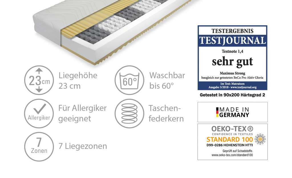 Taschenfederkern-Matratze  Maximus Strong ¦ weiß Matratzen & Zubehör > Matratzen-Arten > Federkern-Matratzen - Höffner