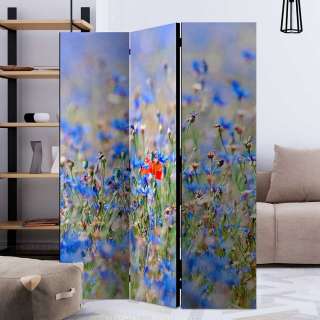 Foto Paravent mit Blumenwiese Motiv Landhausstil