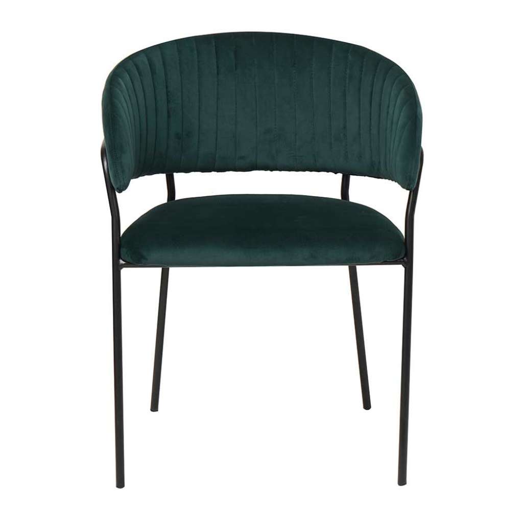 Samt Schlafzimmerstuhl in Dunkelgrün und Schwarz gepolsterter Rückenlehne