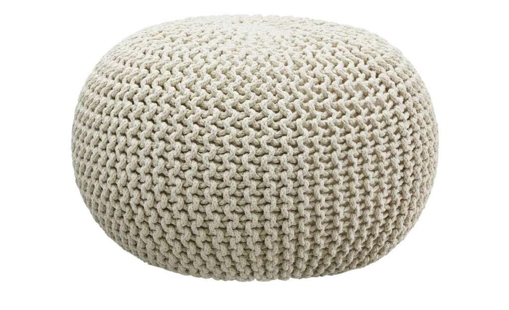 HOME STORY Strickpouf ¦ creme Ø: 50 Heimtextilien > Kissen > Bodenkissen - Höffner