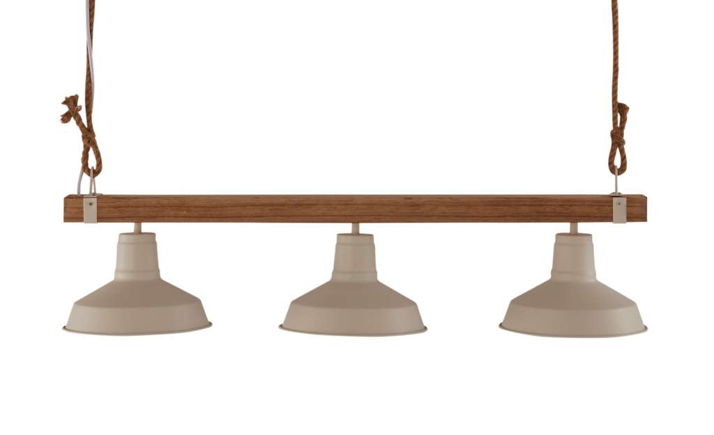 Pendelleuchte, 3-flammig, weiß/Holz mit Tau Lampen & Leuchten > Innenleuchten > Pendelleuchten - Höffner
