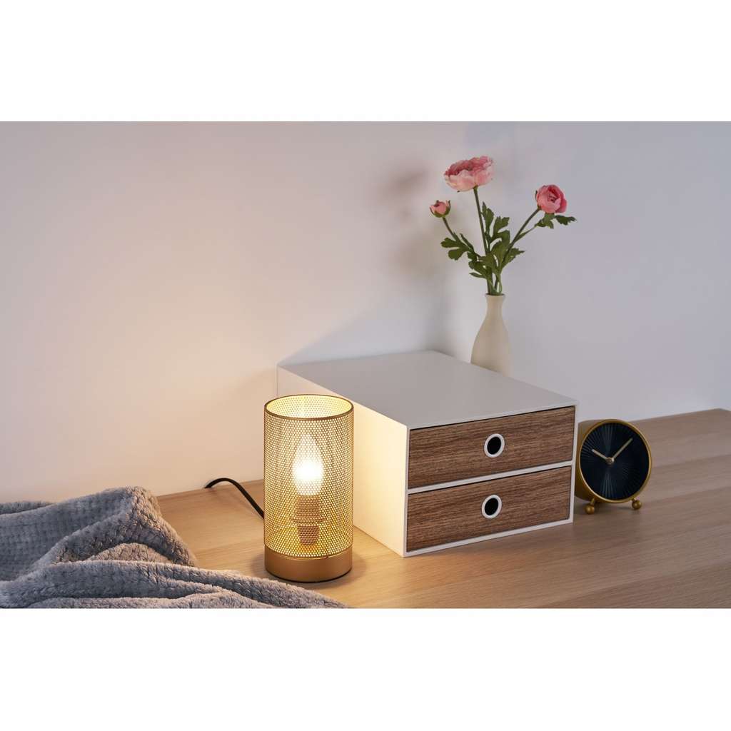 home24 Tischleuchte Golden Mesh