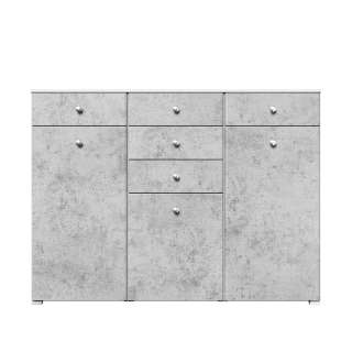 Garderobenschuhschrank in Beton Grau und Weiß Soft Close