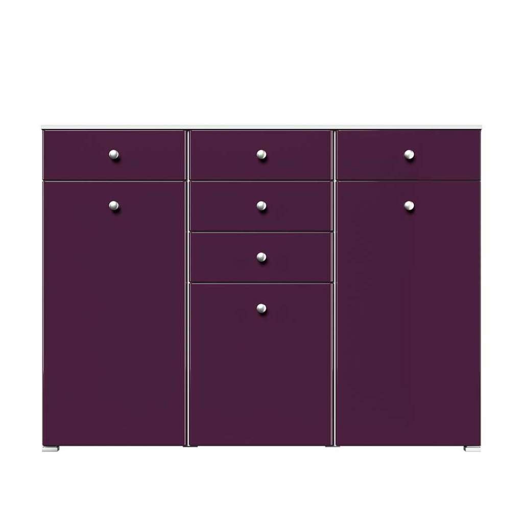 Hochglanz Schuhschrank Front Violett Soft Close Beschlägen