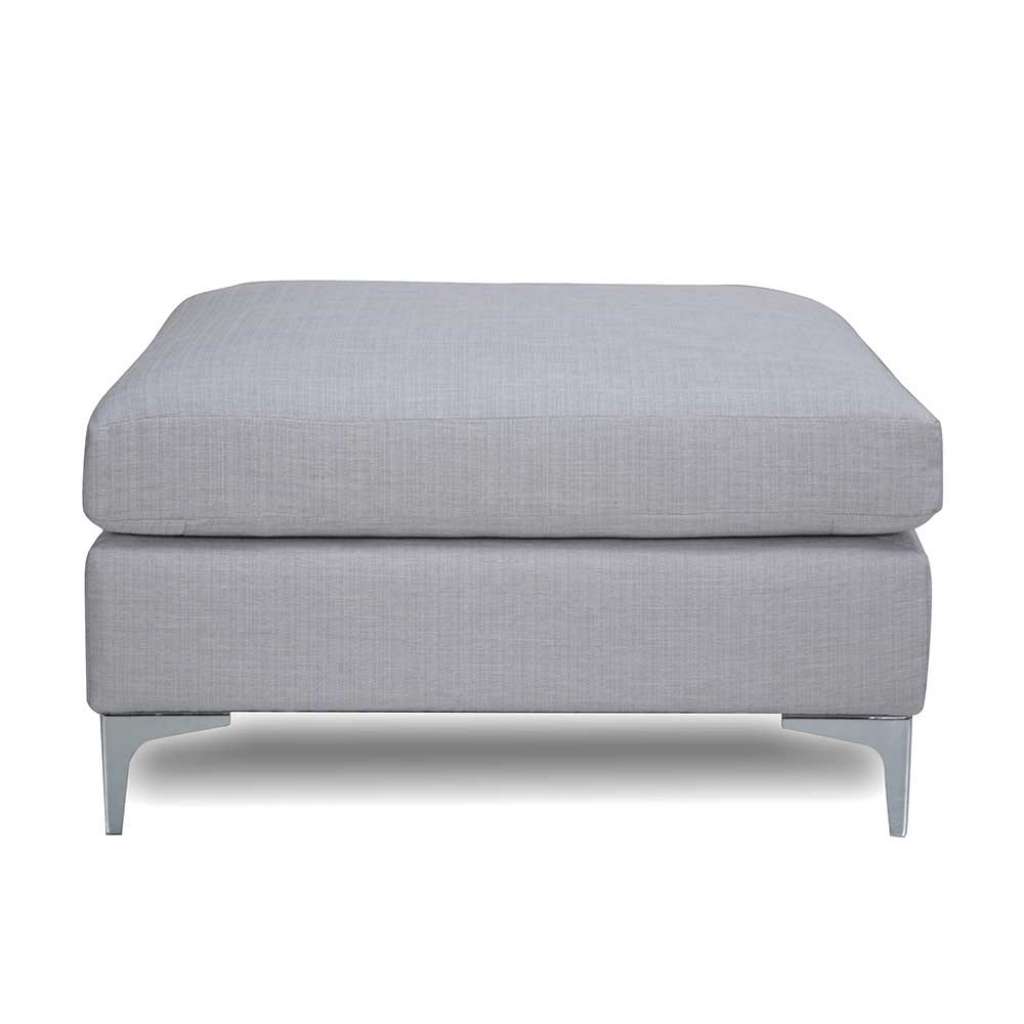 Couch Hocker in Blaugrau Webstoff und Metall