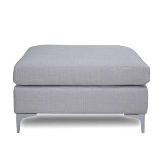 Couch Hocker in Blaugrau Webstoff und Metall