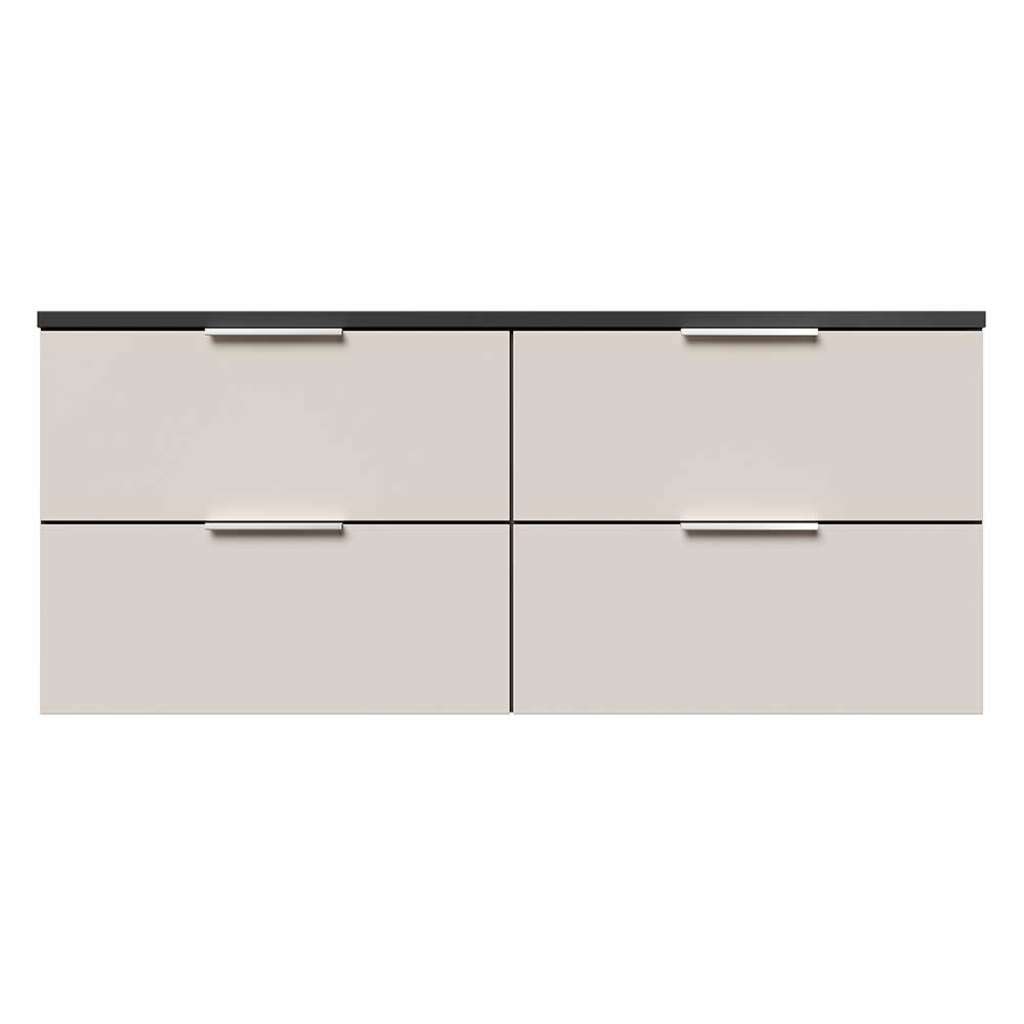 Schubladen Wandschrank in Cremefarben Dunkelgrau