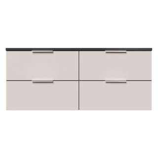Schubladen Wandschrank in Cremefarben Dunkelgrau