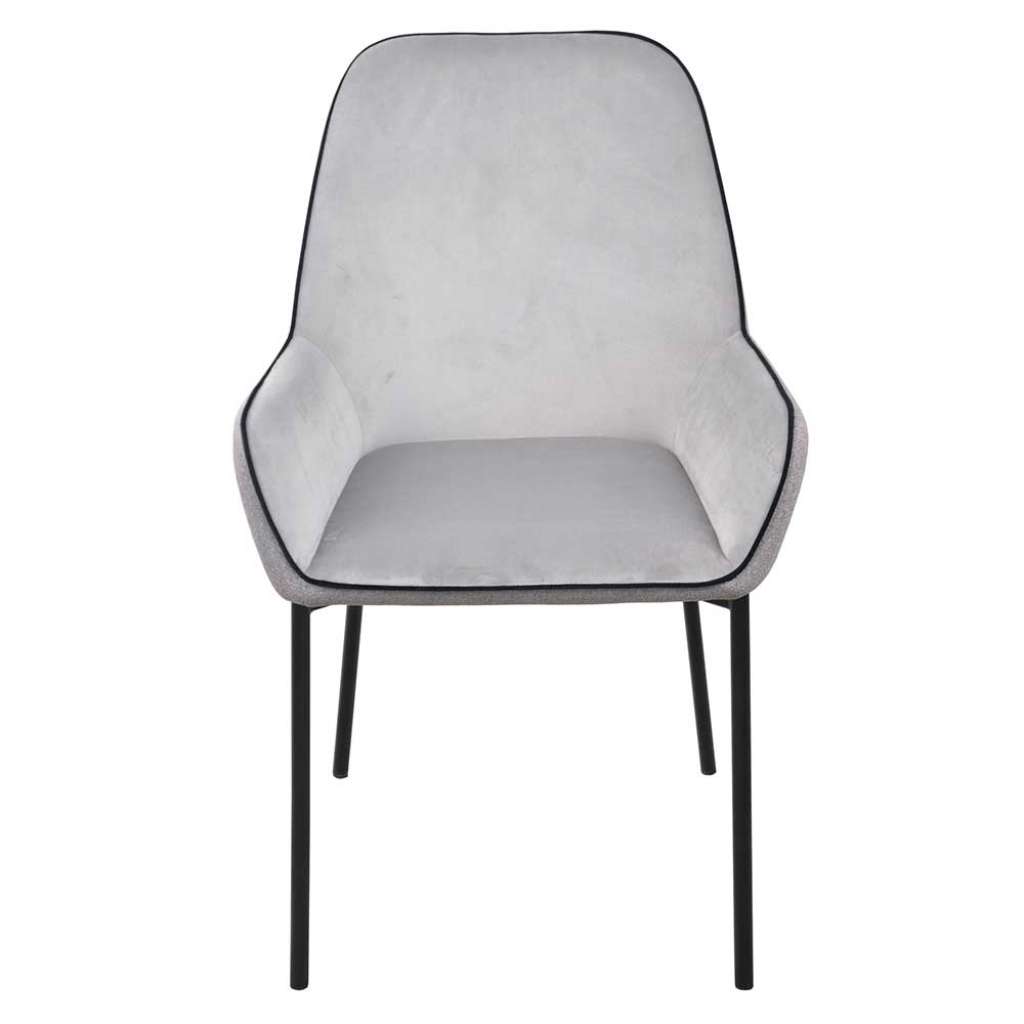 Esstisch Stühle in Hellgrau und Schwarz 49 cm Sitzhöhe (2er Set)