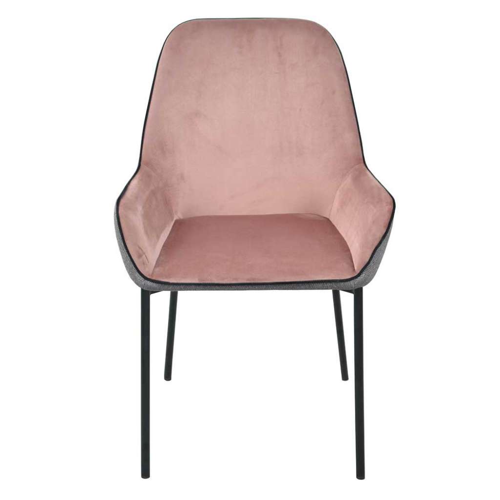 Esszimmer Polsterstühle mit 49 cm Sitzhöhe Rosa und Grau (2er Set)