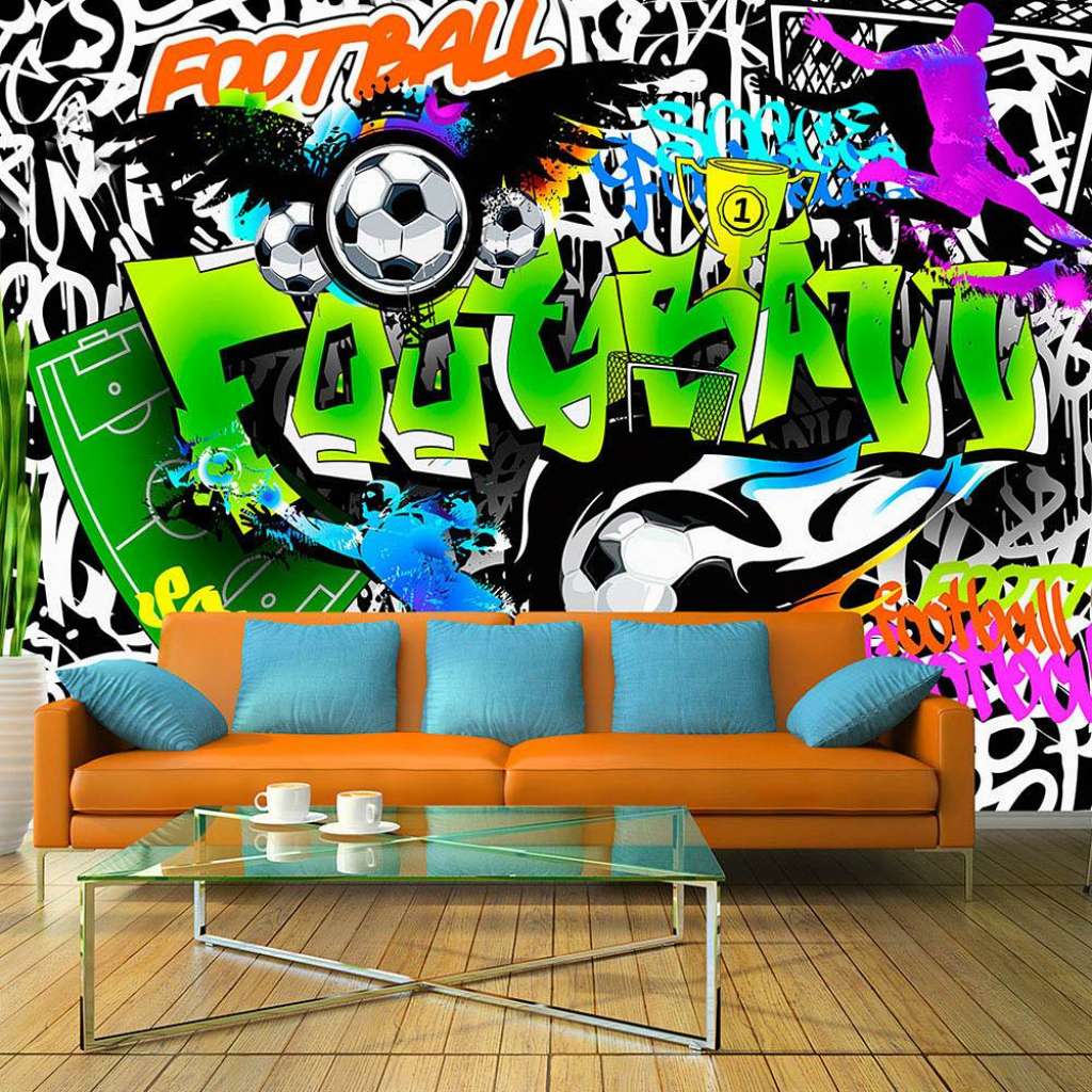home24 Fototapete Football Graffiti
