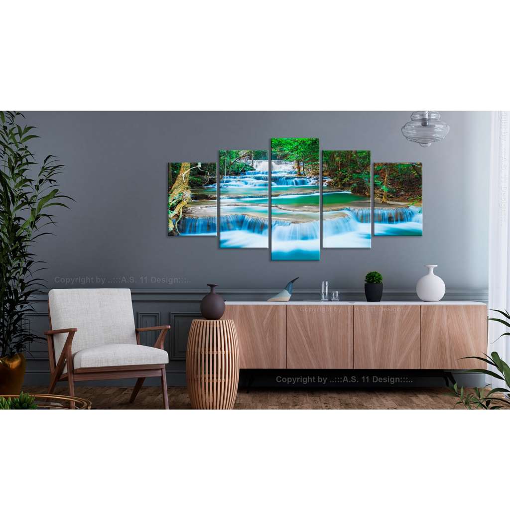 home24 Wandbild Blauer Wasserfall in Thailand