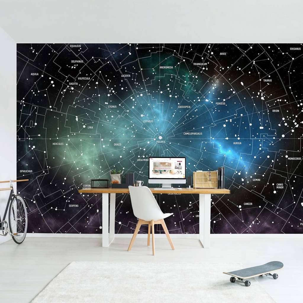 home24 Vliestapete Karte Galaxienebel