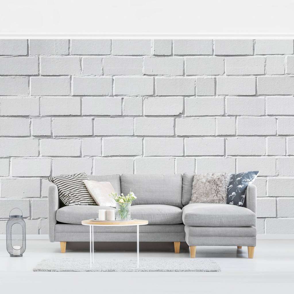 home24 Vliestapete White Stonewall