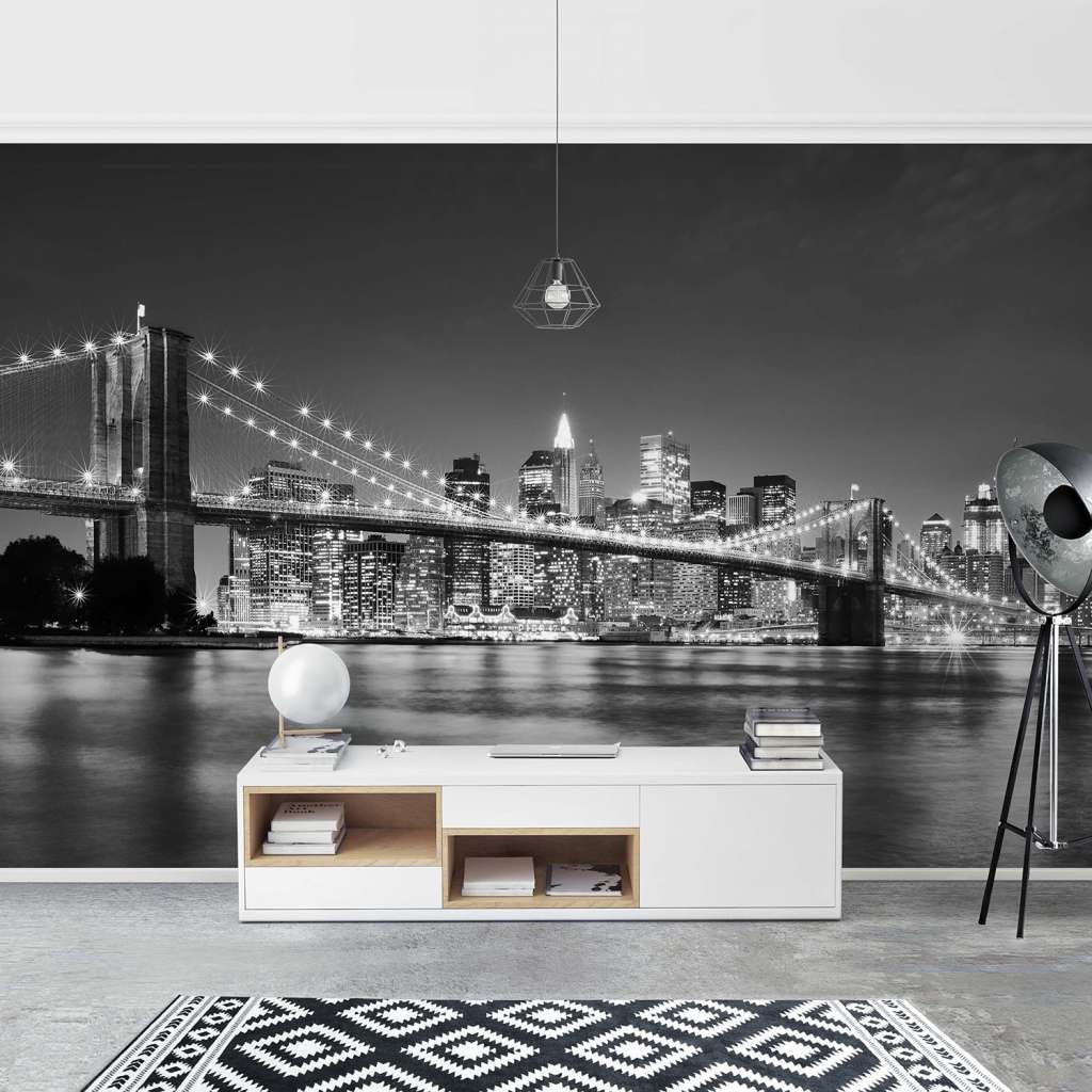 home24 Vliestapete Nighttime Manhattan Bridge