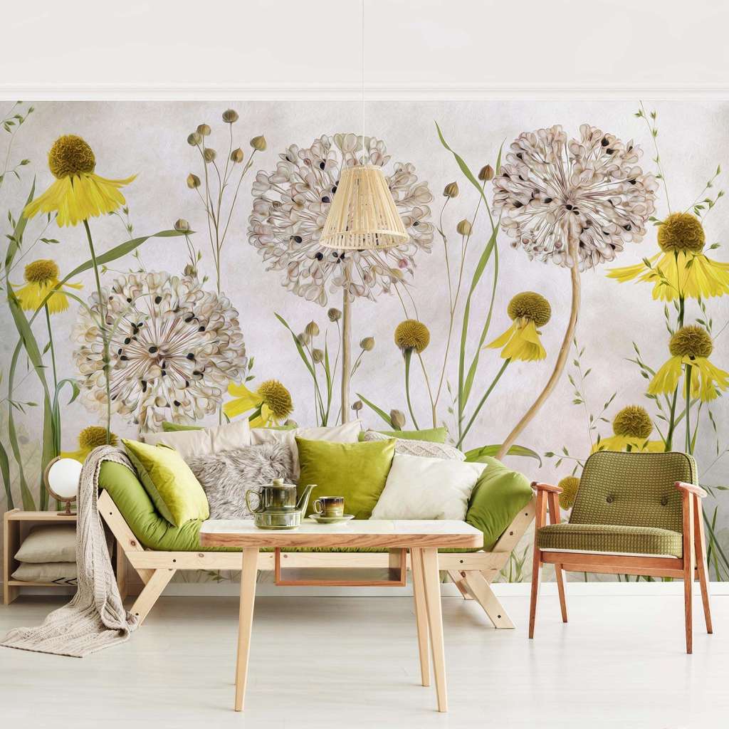 home24 Vliestapete Allium und Helenium