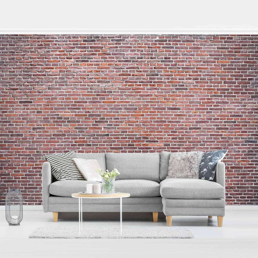 home24 Vliestapete Backstein Mauer Rot