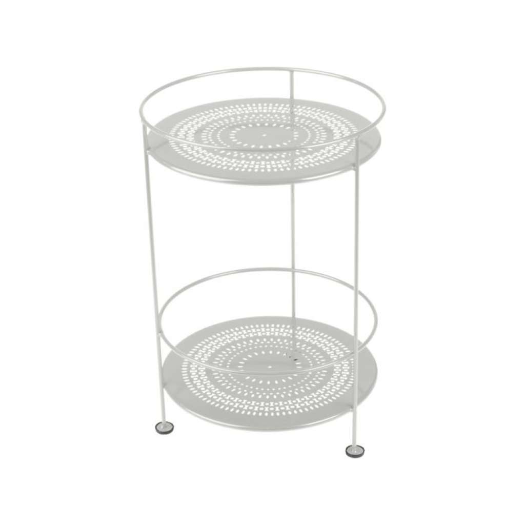 Fermob - GUINGUETTE Beistelltisch Perforiert - 38 Metallgrau satiniert - indoor