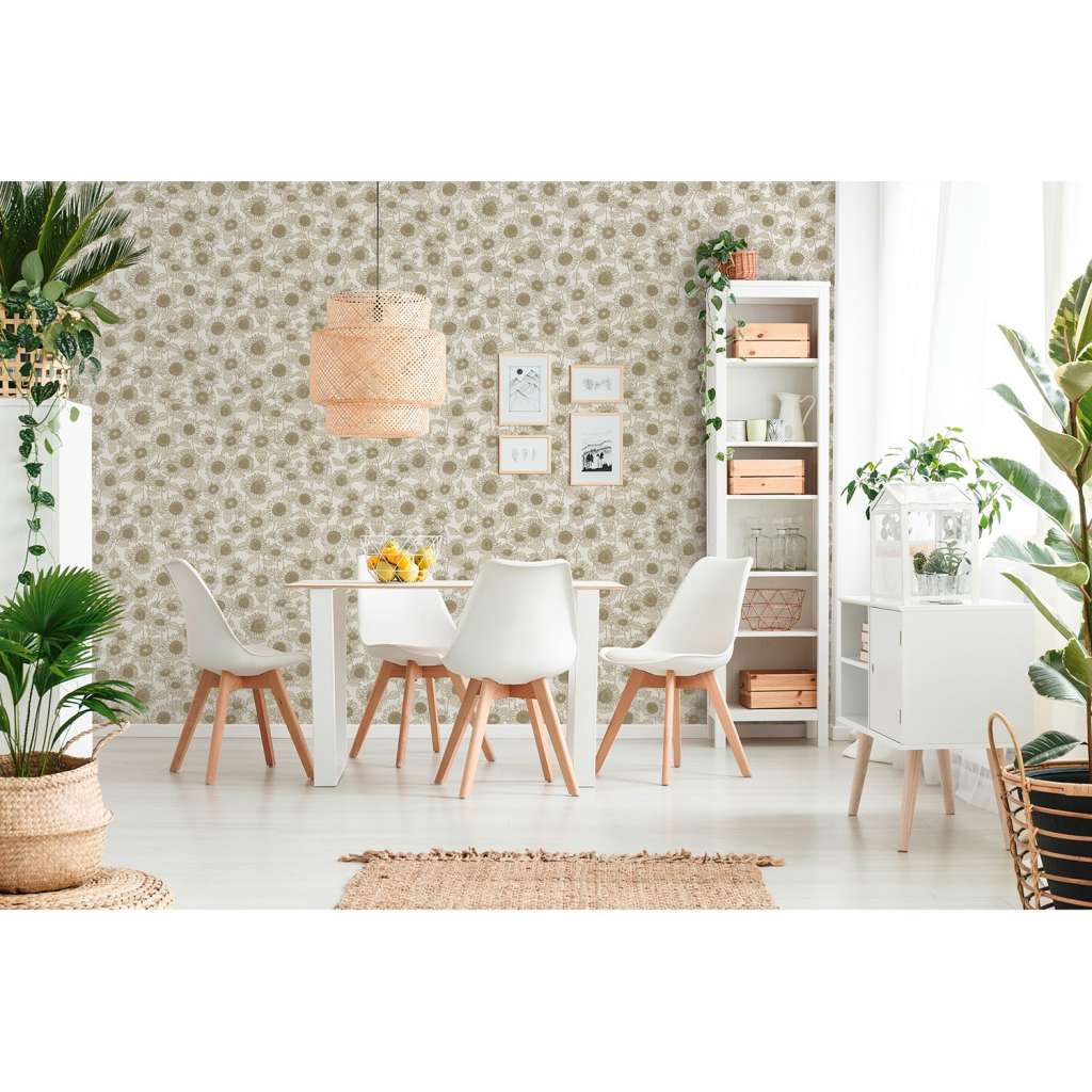 home24 Vliestapete Vintage Sonnenblumen