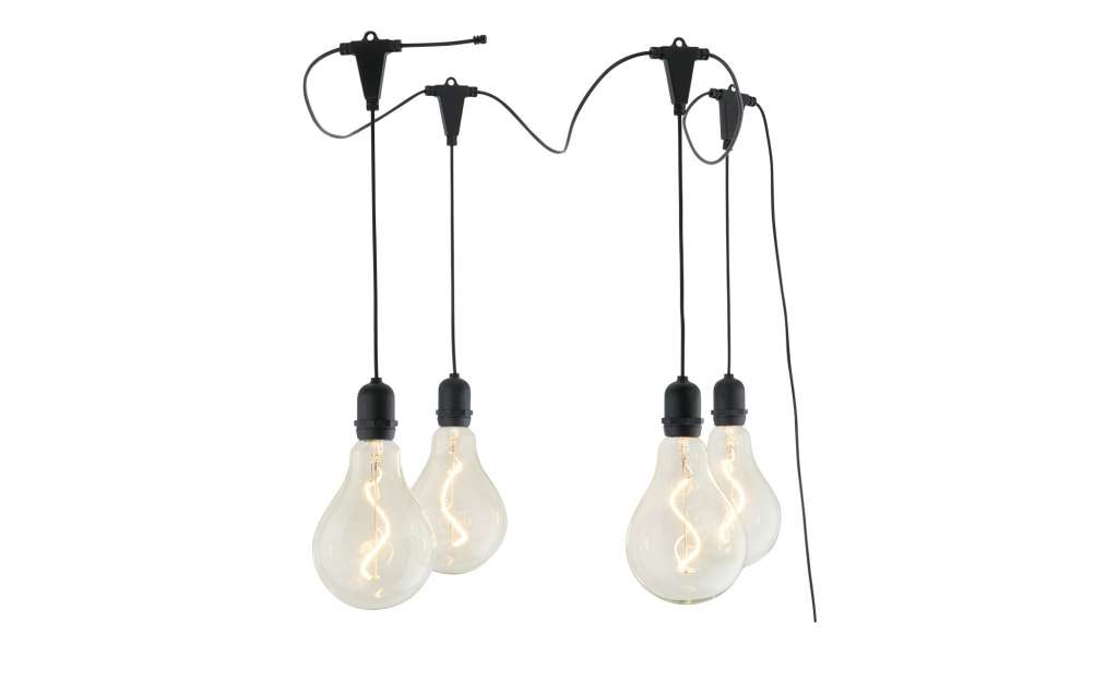 Paul Neuhaus Akku-Pendelleuchte, 4-flammig schwarz, IP44 ¦ schwarz Lampen & Leuchten > Außenleuchten - Höffner