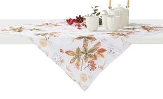 Mitteldecke  Pilze mit Blättern ¦ weiß ¦ 100% Polyester Heimtextilien > Tischwäsche > Tischdecken - Höffner
