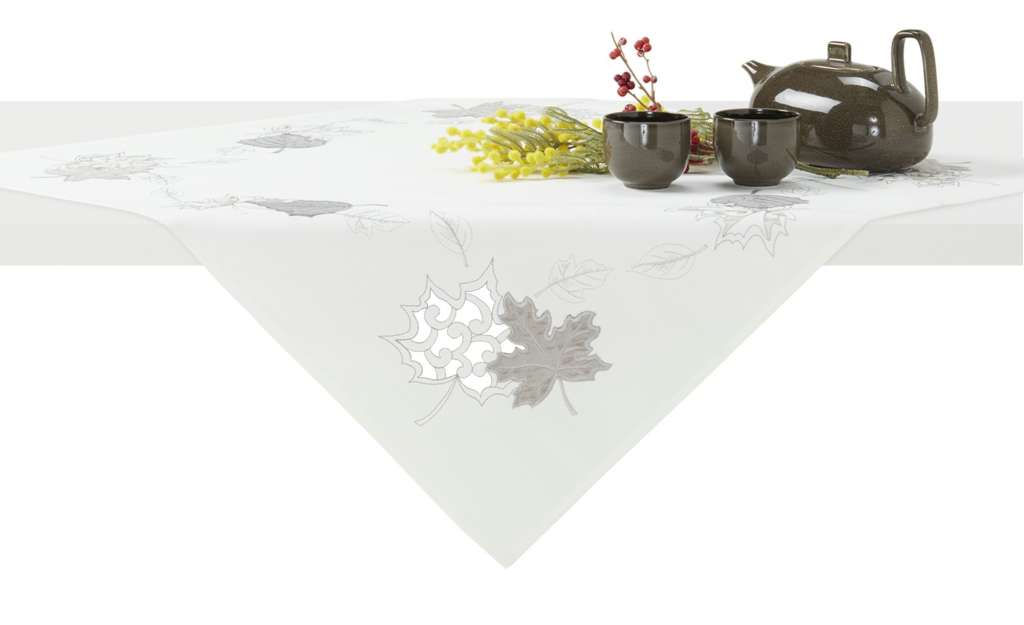 Mitteldecke  Blätter ¦ grau ¦ 100% Polyester Heimtextilien > Tischwäsche > Tischdecken - Höffner